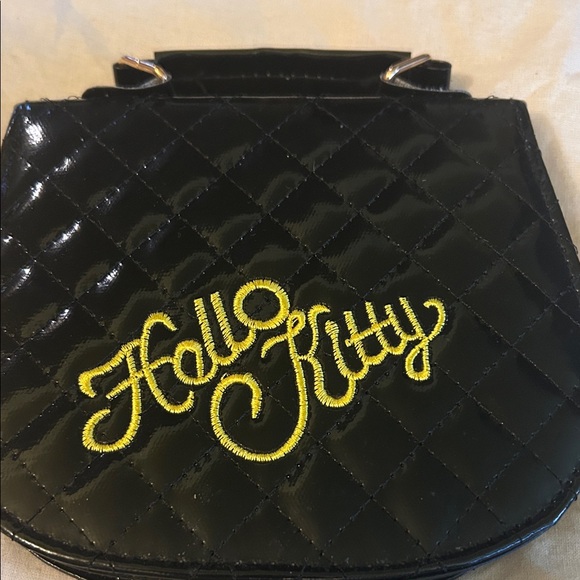 Hello Kitty Handbags - Hello Kitty Black Quilted Mini Bag with Yellow Embroidery